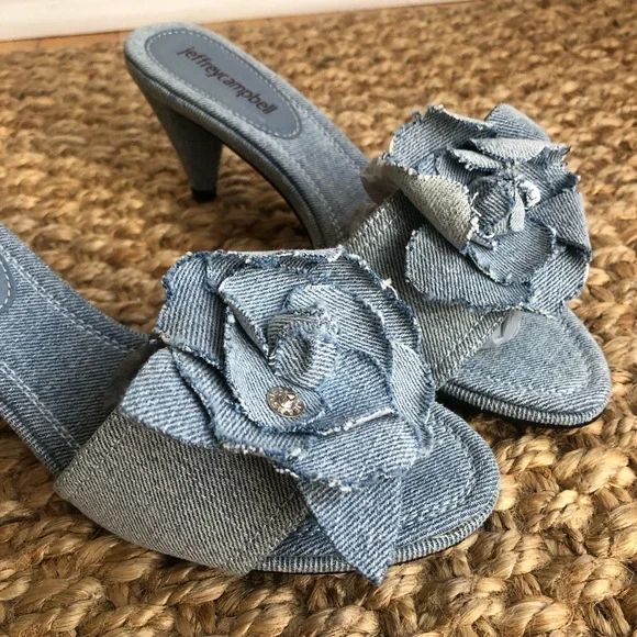 New: Jeffrey Campbell Budding Light Wash Denim. Size 6.5 - Picture 4 of 13